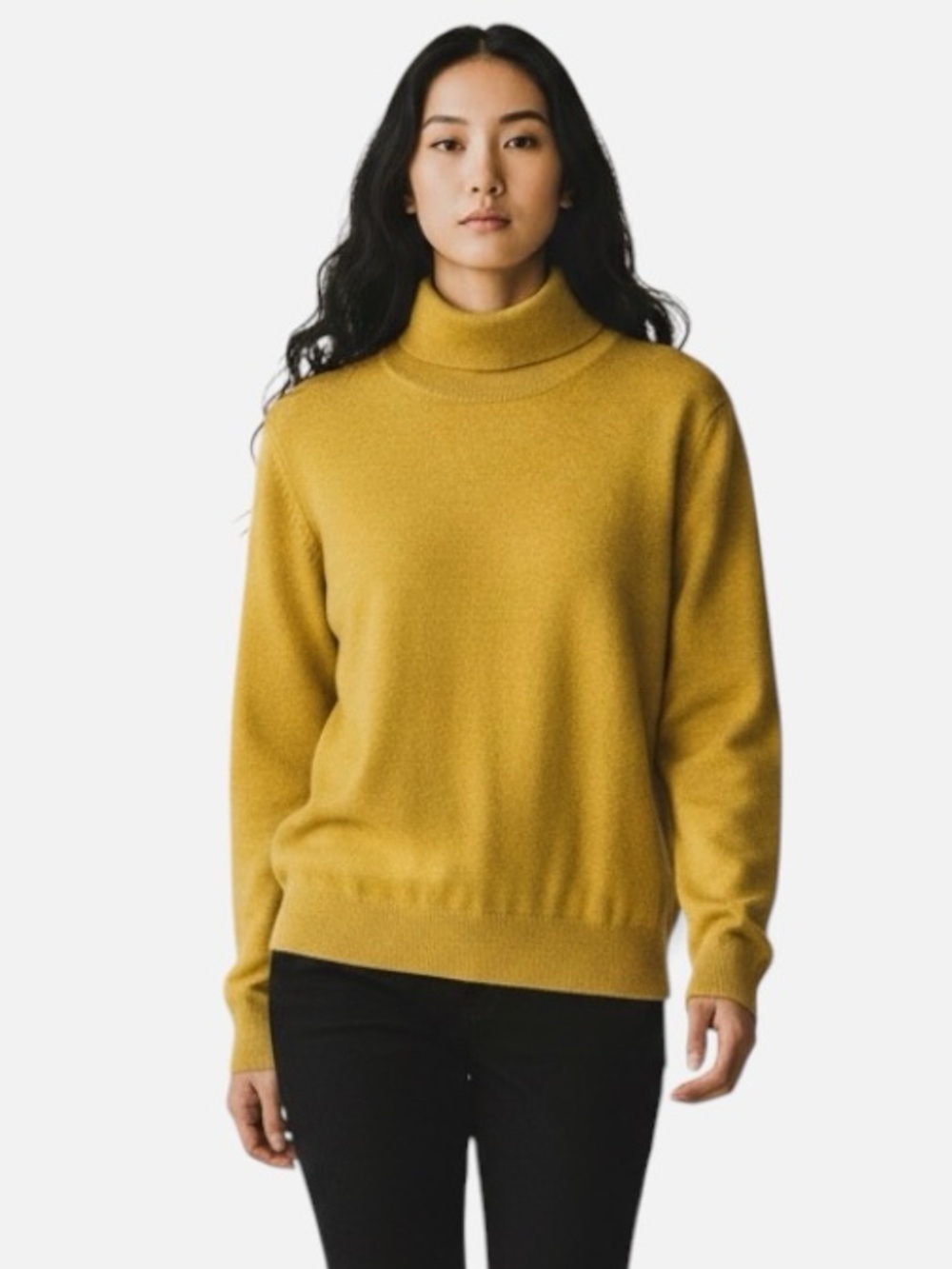 Etro Milano 100% Cashmere Mustard Yellow Turtleneck Sweater M/L Like-new, NWOT